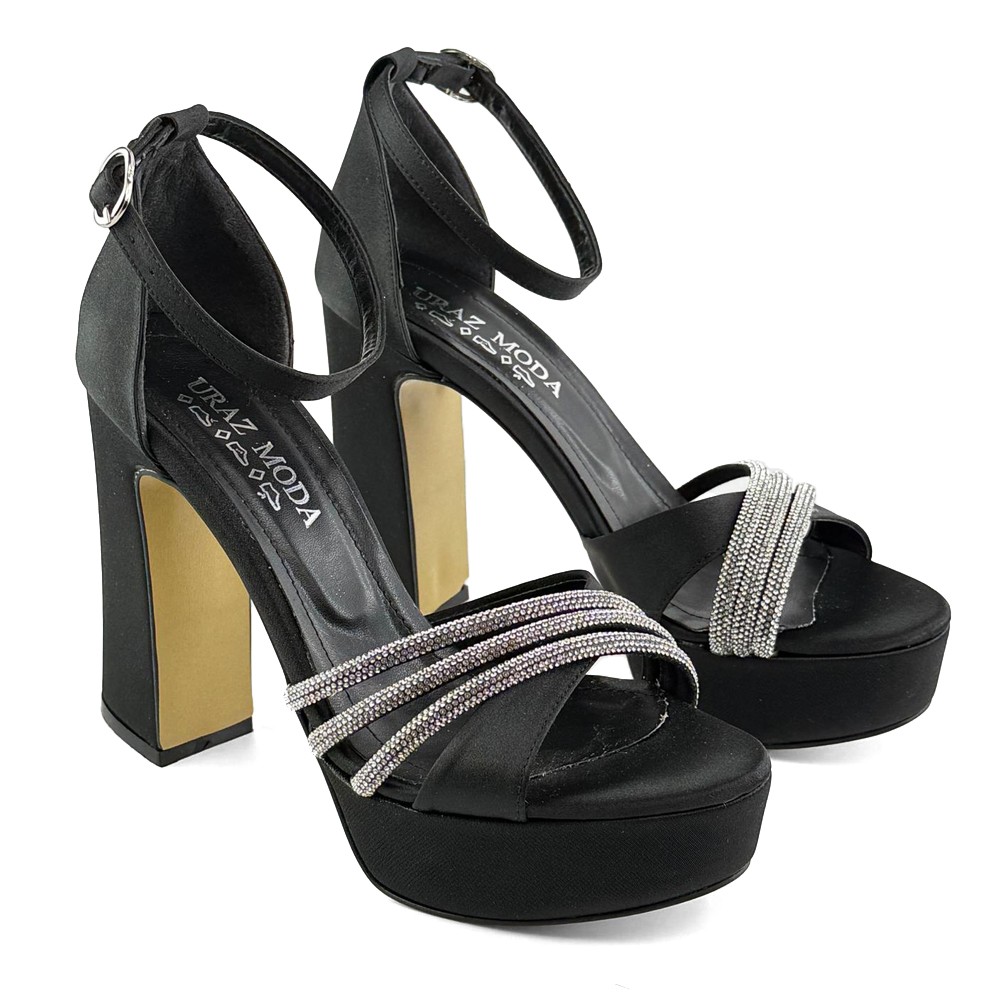 Mona shoes Ženske sandale na štiklu, Crne