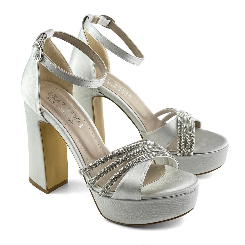 Mona shoes Ženske sandale na štiklu, Srebrne