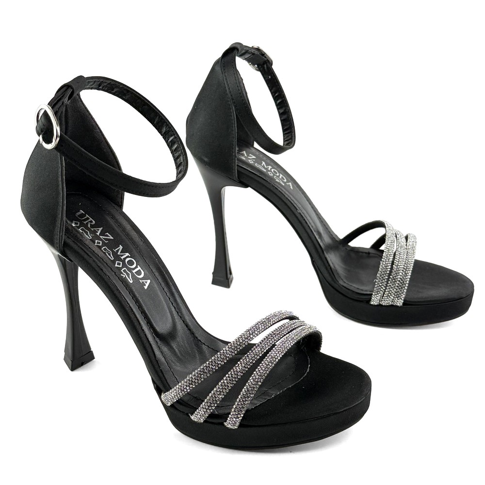 Mona shoes Ženske sandale na štiklu, Crne