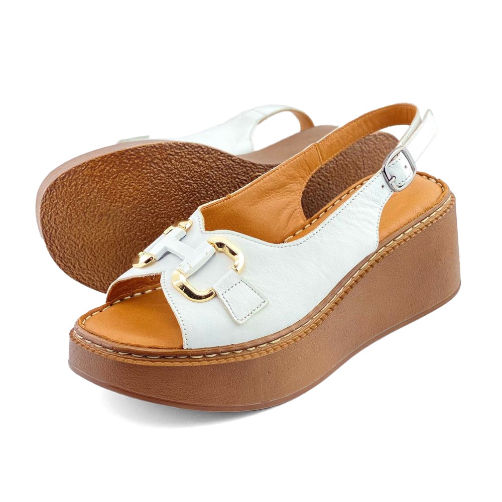 Mona Shoes Ženske sandale, Soft uložak, Kožne, Bele