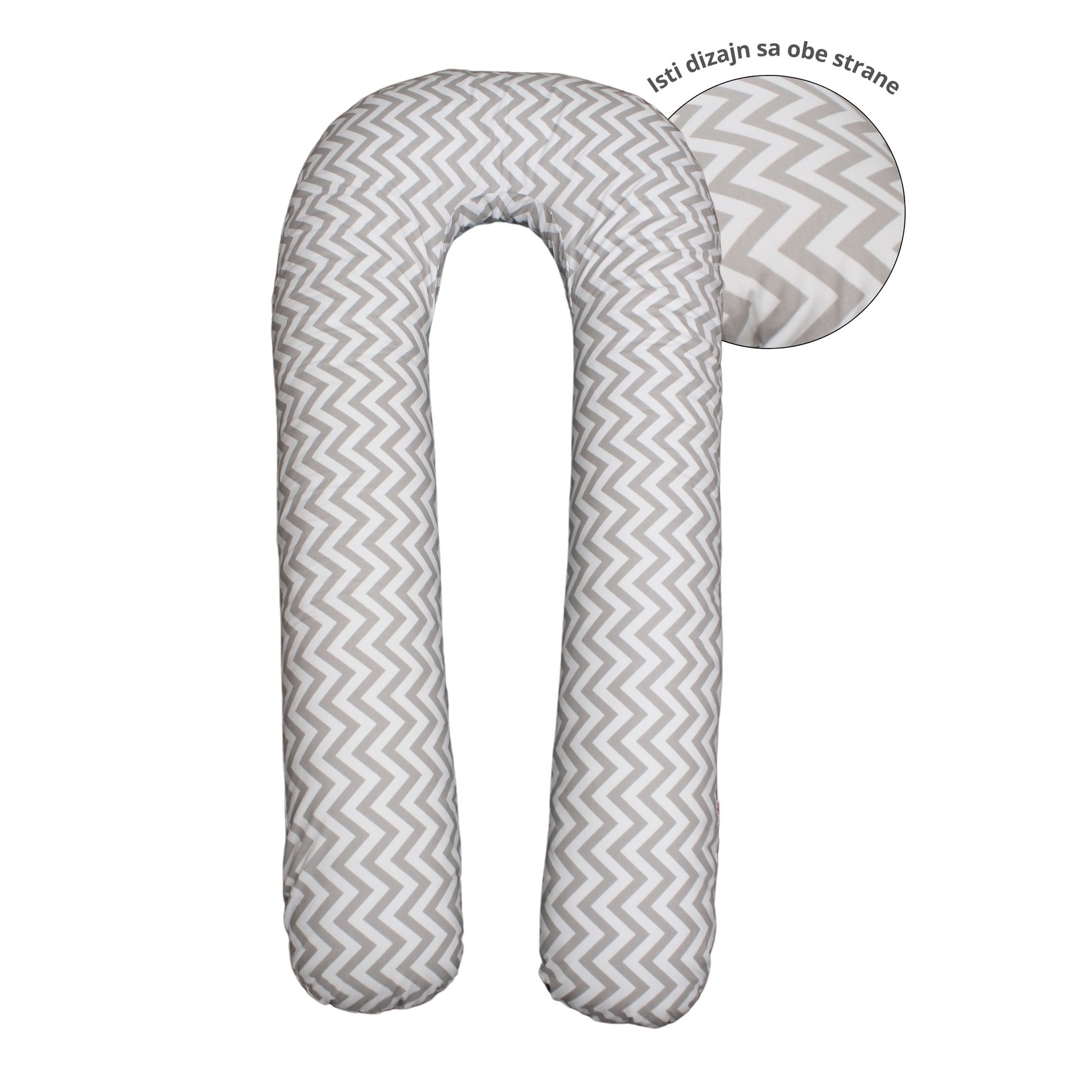 NEWFORM Jastuk za trudnice i dojenje FAMILY Zig Zag, 300cm, Belo-bež