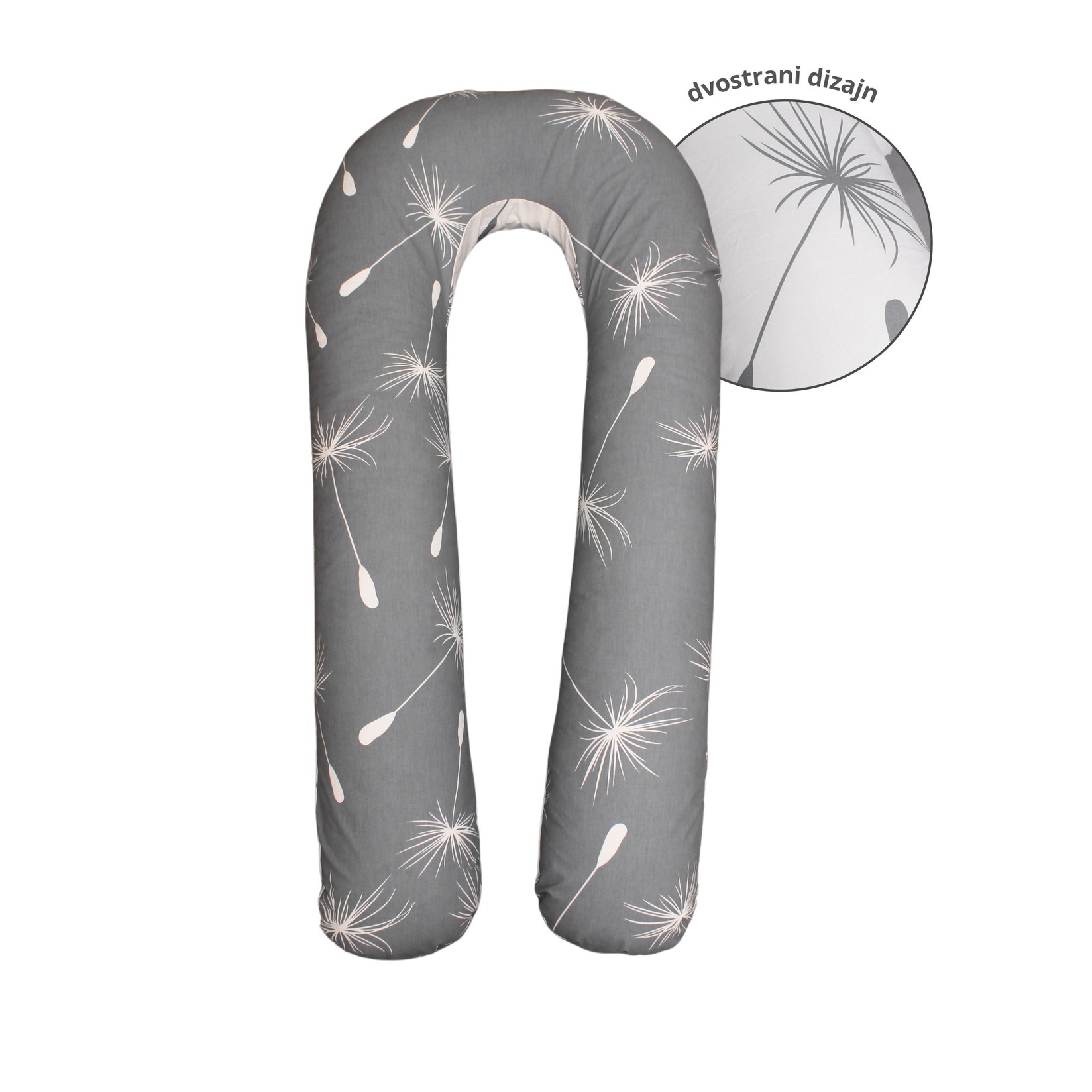 NEWFORM Jastuk za trudnice i dojenje FAMILY Maslačak, 300cm, Sivi