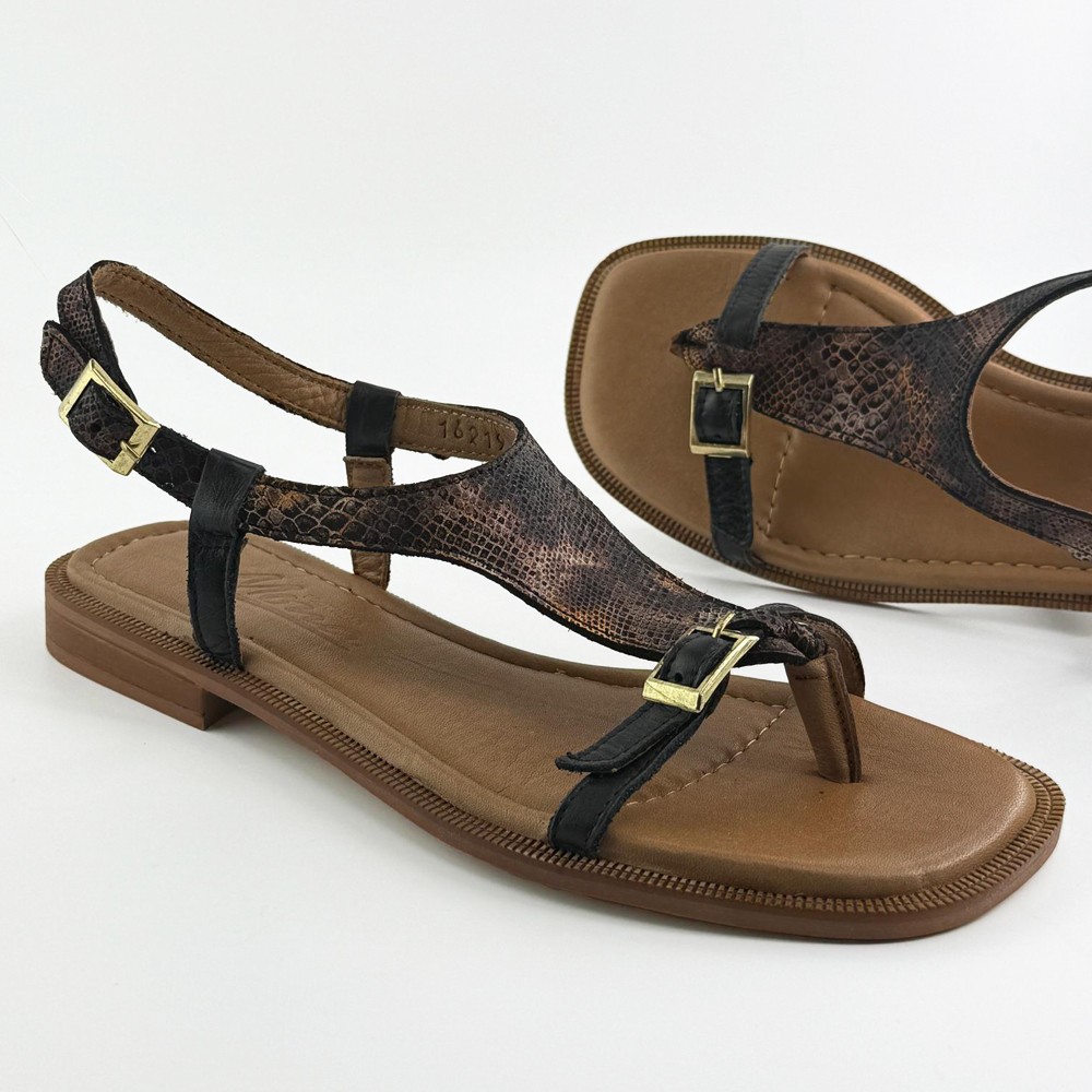 Mona Shoes Ženske sandale, Kožne, Braon