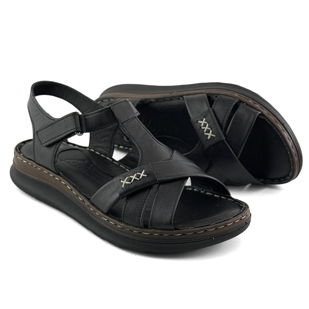 Mona Shoes Ženske sandale, Kožne, Crne