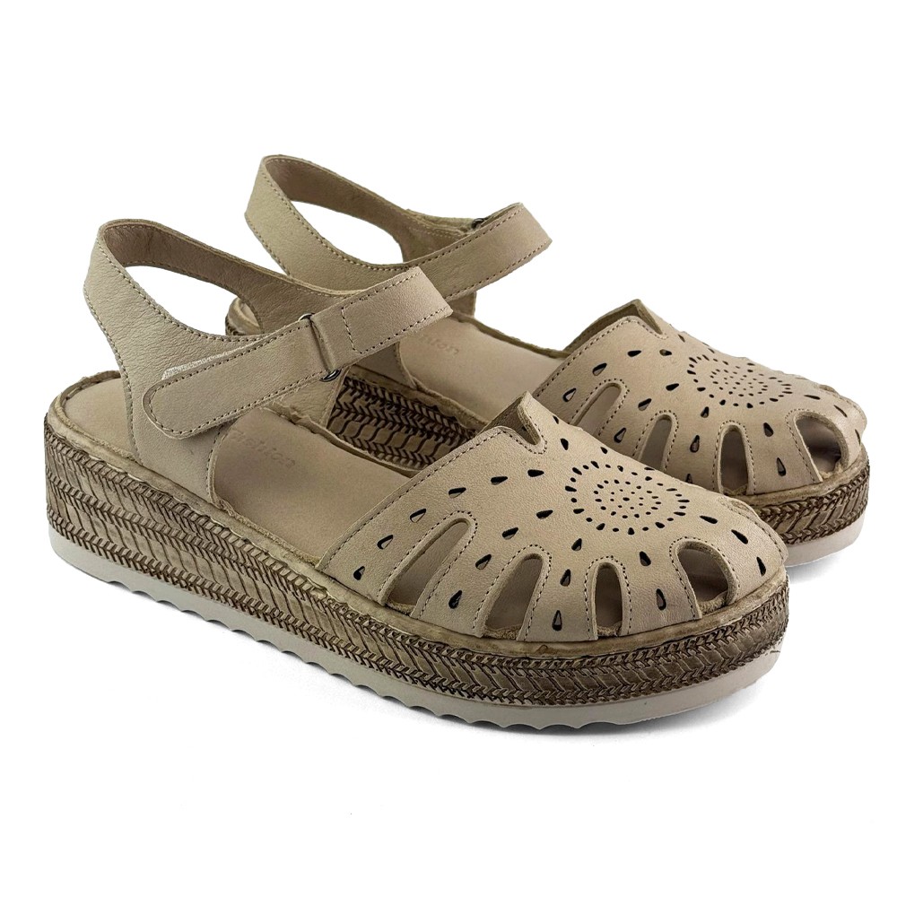 LP Fashion Ženske kožne sandale, Bež