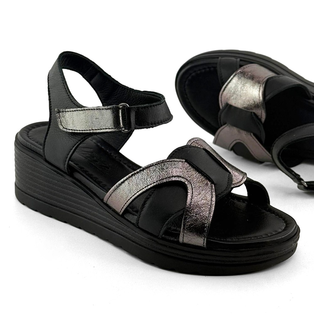 Mona Shoes Ženske sandale, Kožne, Crne