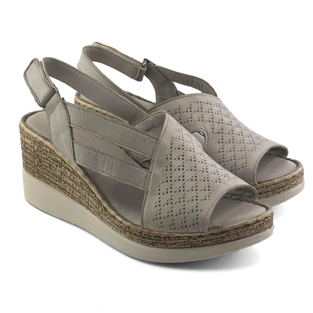 LP Fashion Ženske kožne sandale, Sive