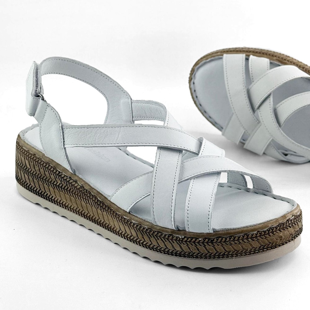 LP Fashion Ženske kožne sandale, Bele