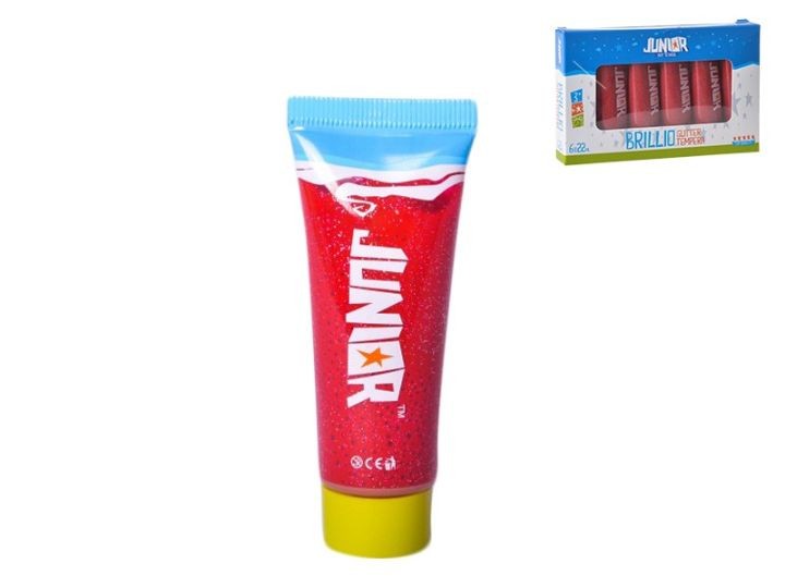 Boјa ЈUNIOR, Tempera Glitter, 22ml, Brillio glitter, 132753, Crvena