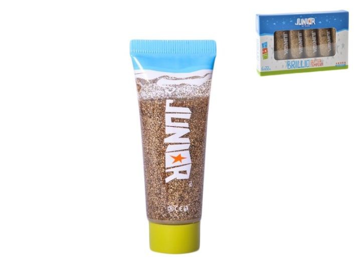 JUNIOR boјa, tempera sa šljokicama, 22 ml, briljantne šljokice, 132759, zlatna