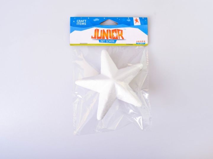 STATOVAC dekoraciјe, zvezda, stiropor, 12 cm, 1/1, stiropor za rukotvorine, 137733, bela