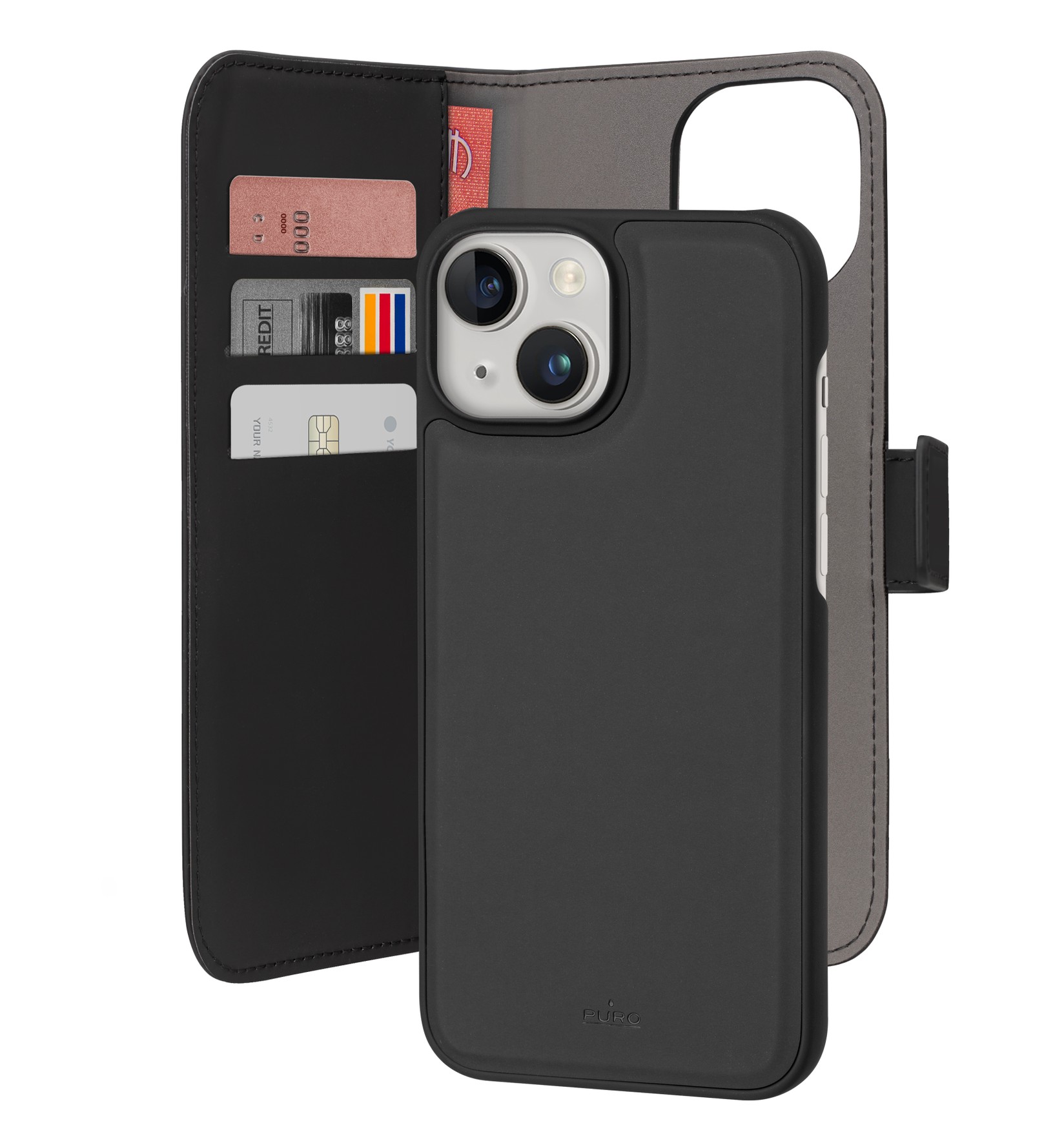 PURO Futrola za mobilni telefon Book, iPhone 15, Crna