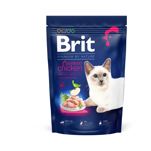 BRIT Hrana za mačke Premium with Chicken for Sterilized Cats, 300g