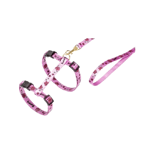 FLAMINGO Am za mačke Artsportiv Flower, Sa povocem, 10mm/110cm, Roze