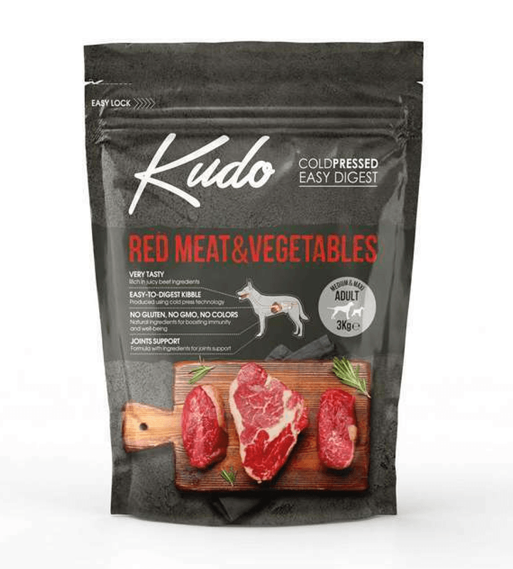 Kudo Suva hrana za odrasle pse srednjih i velikih rasa, Povrće i crveno meso, 3kg