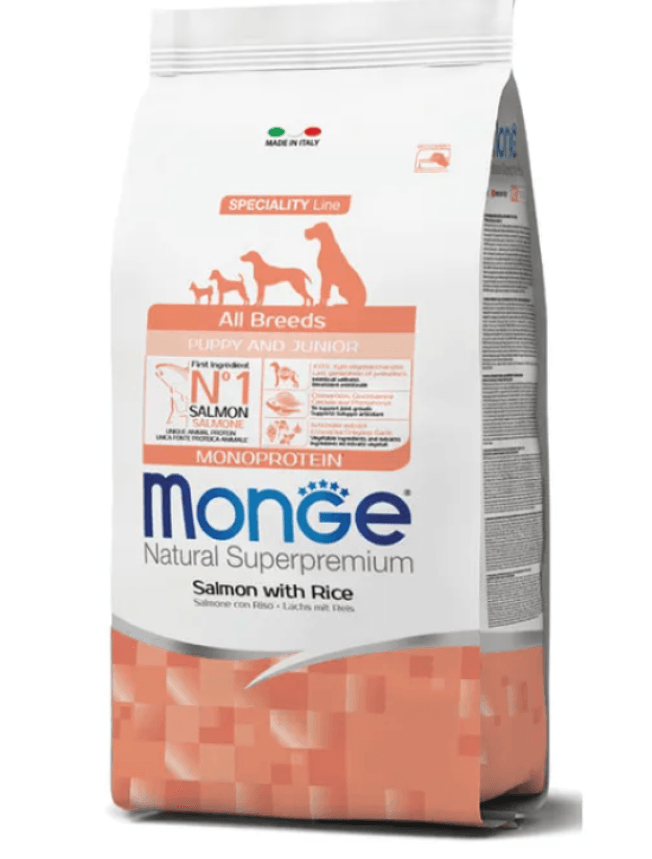 Monge Natural Suva hrana za štence i juniore svih rasa Superpremium, Losos i pirinač, 7.5kg