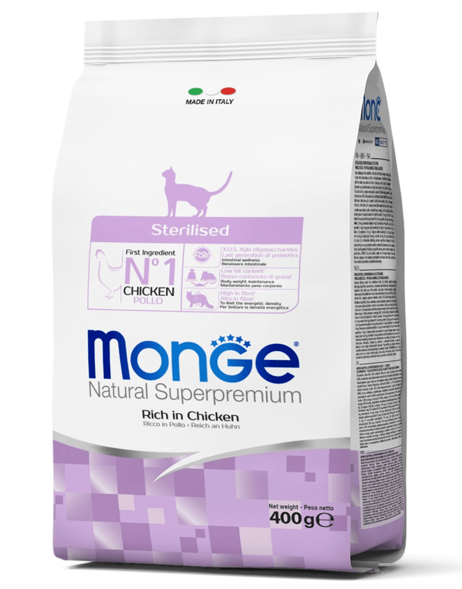 Monge Sterilisana suva hrana za mačke Natural Superpremium, Piletina, 0.4kg