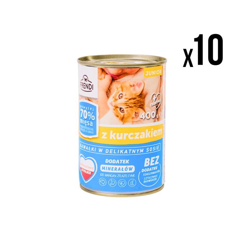 Frendi Vlažna hrana za mačke junior, Piletina, 400g, 10 komada