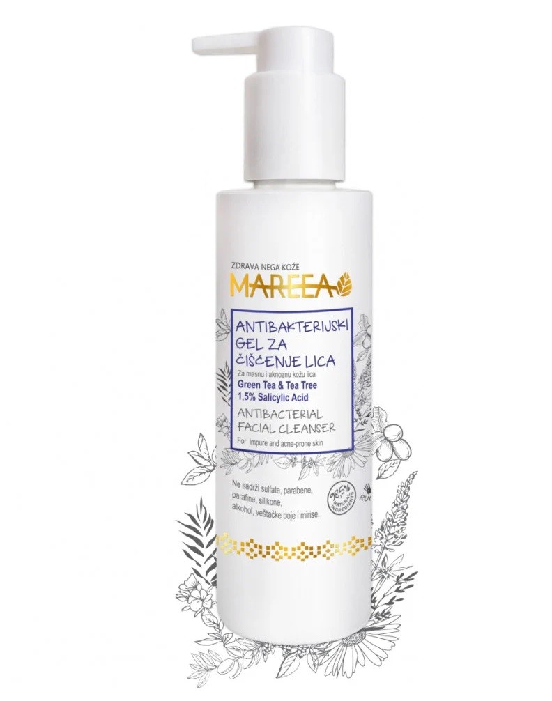 Mareea Antibakterijski gel za čišćenje lica za masnu kožu, 120 ml