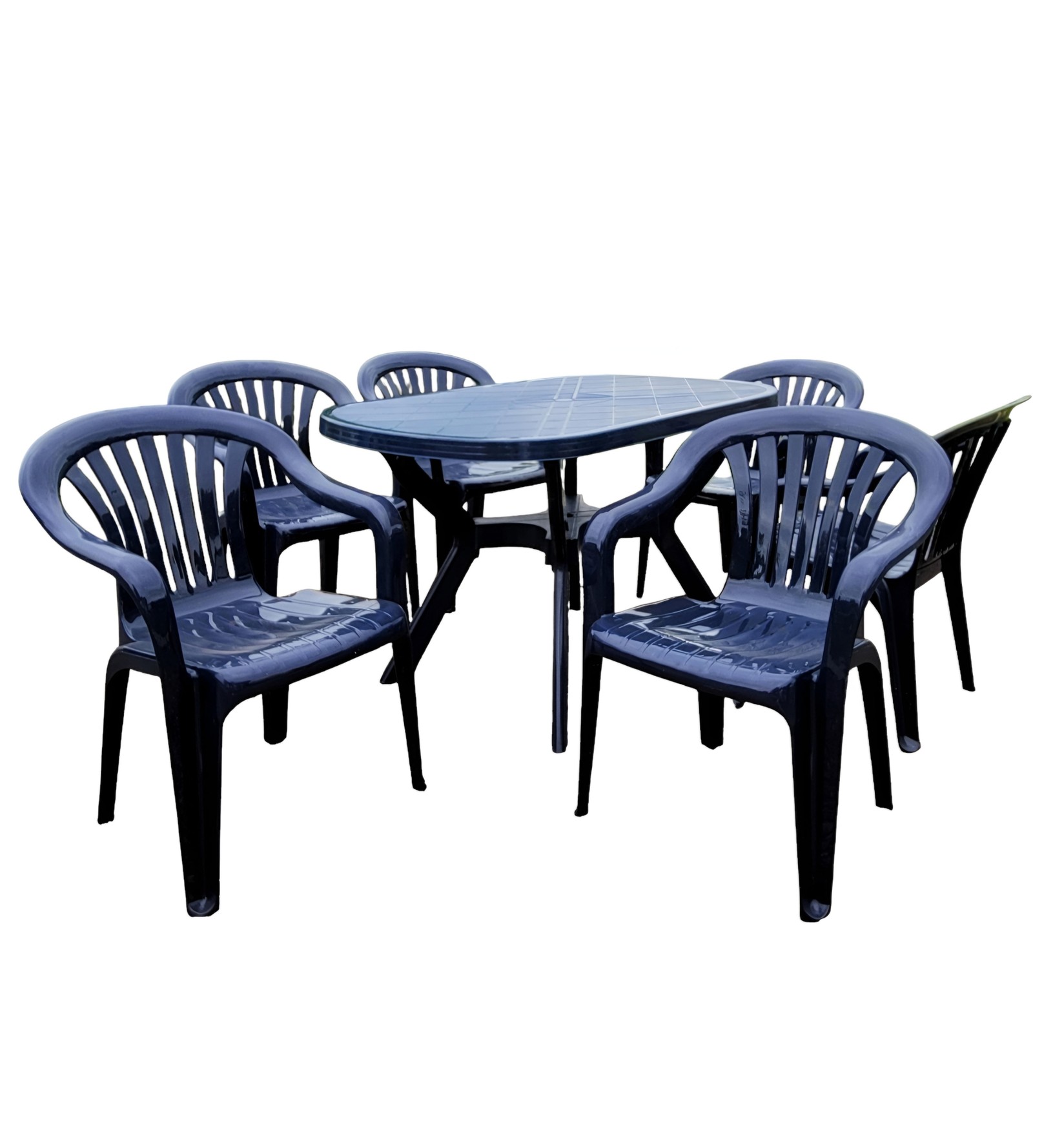 IMMOSPLAST Baštenski set Classic, Sto + 6 stolica, Teget