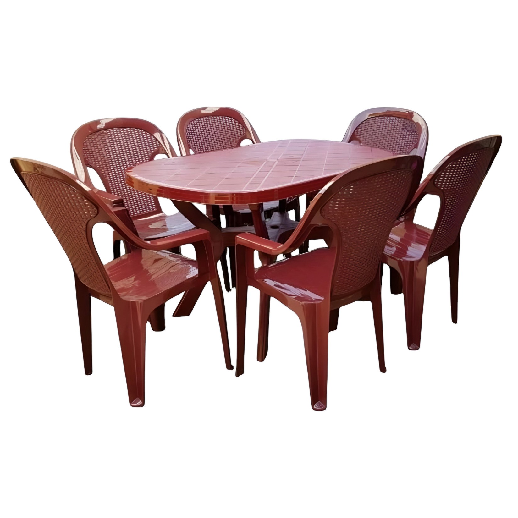 SANJA IPPI Baštenski set Valentina, Sto + 6 stolica, Bordo