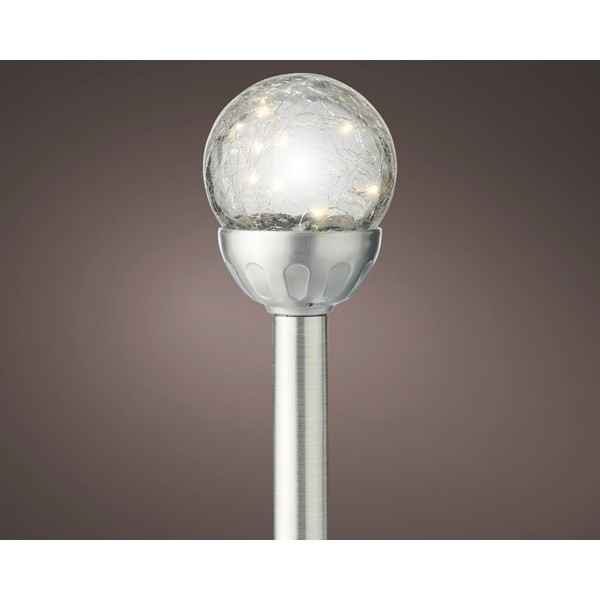 Solarna LED lampa sa staklenom kuglom, 10x30cm