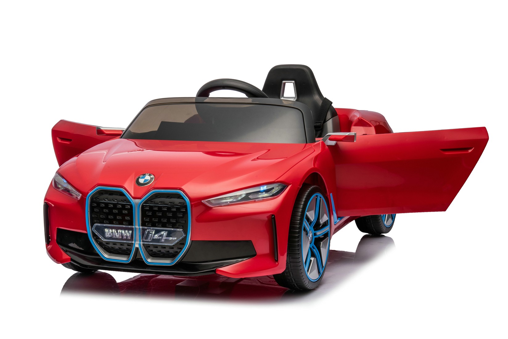 Premium Stil Automobil na akmulator za decu BMW I4, 12V, Crveni
