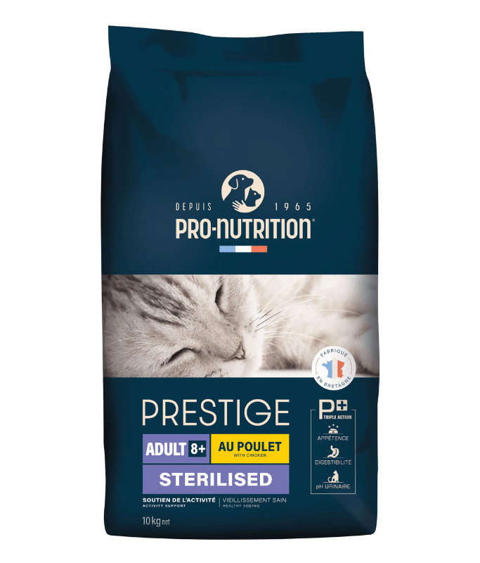 PRO-NUTRITION Suva hrana za mačke Prestige Adult 8+ Sterilised, Piletina, 10kg