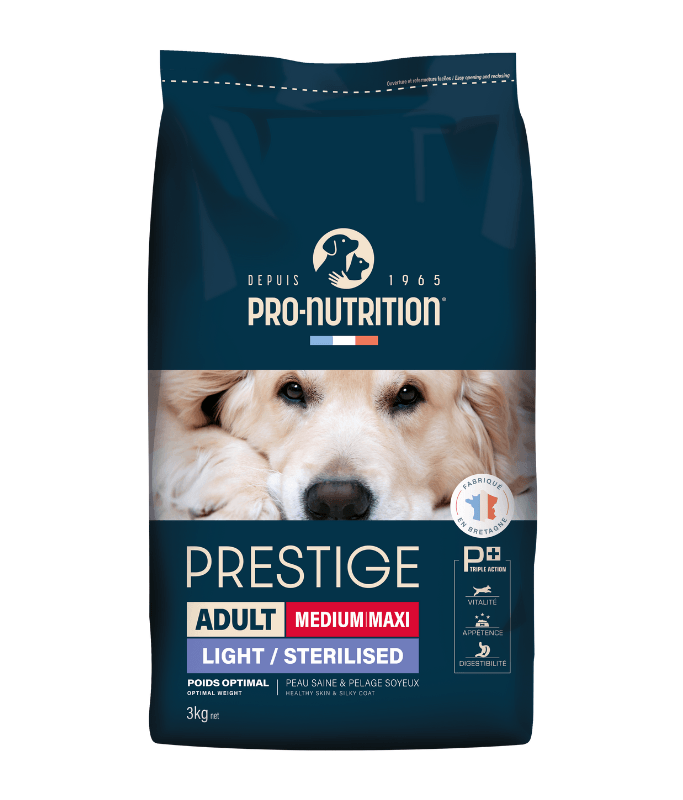 PRO-NUTRITION Suva hrana za pase Prestige Adult Medium/Maxi Light/Sterilised, 3kg