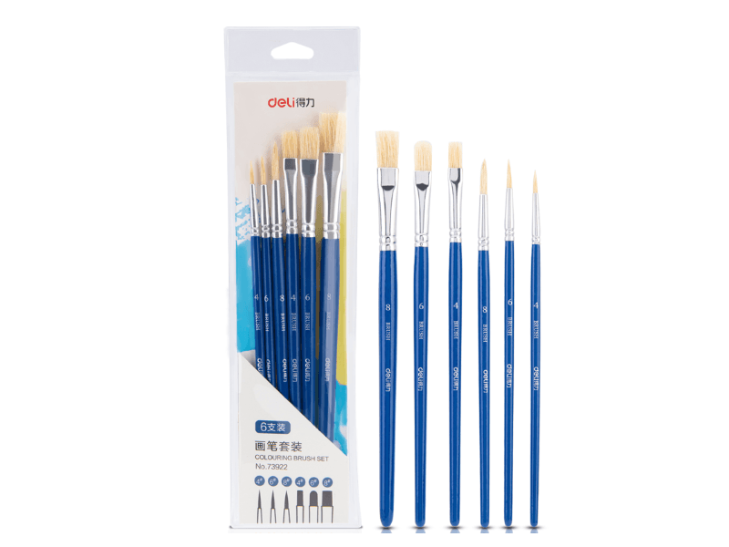 DELI Set četkica za slikanje 73922, Goveđa dlaka 73922, 6 komada, Plave