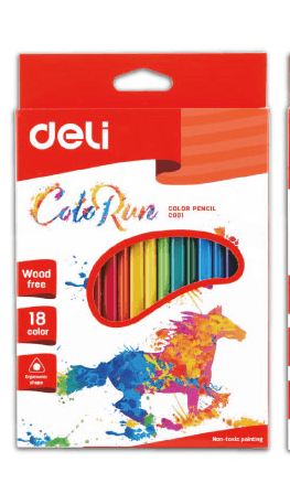 DELI Plastične trougaone bojice EC00110, 18 komada