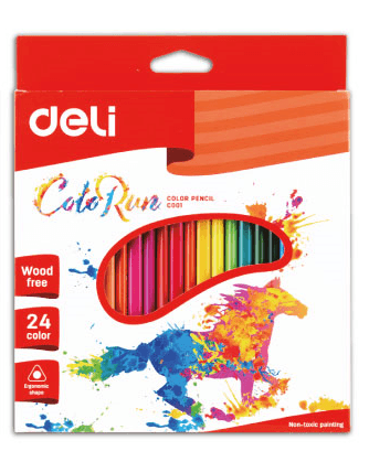 DELI Plastične trougaone bojice EC00120, 24 komada