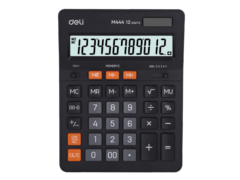 Deli Kalkulator EM444, Crni