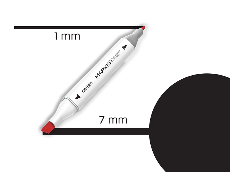 Deli Marker sa dva vrha Sketch 120 70801A-120, Crni
