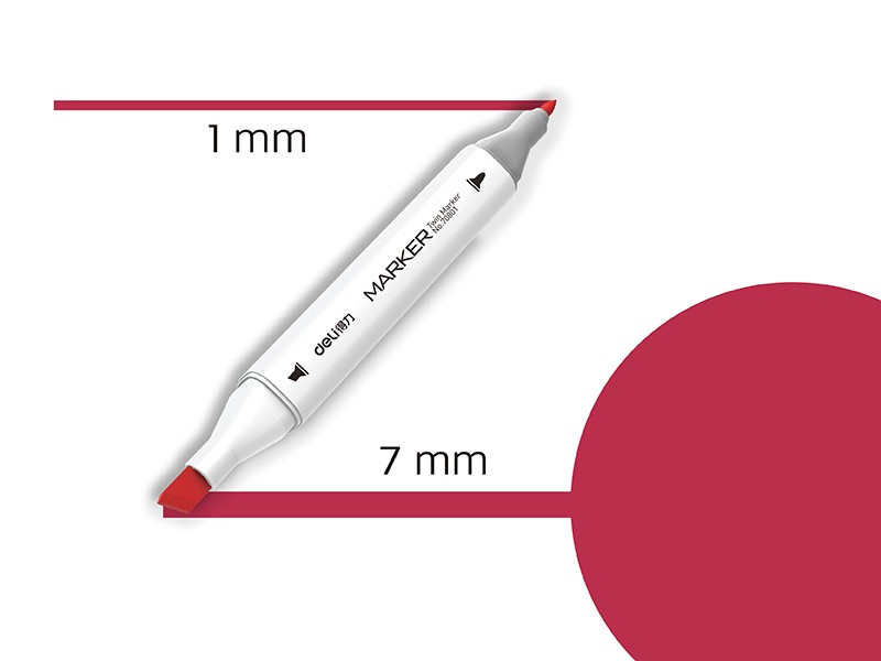 Deli Marker sa dva vrha Sketch 4 70801A-4, Jarko crveni