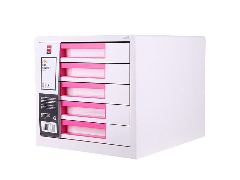 Deli Kaseta za dokumenta sa 5 fioka EZ01043, Belo - roze