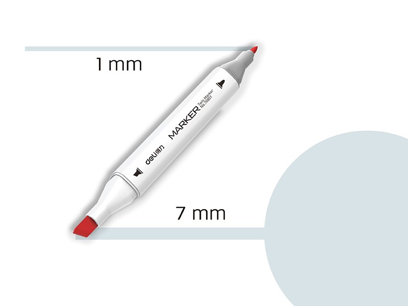 Deli Marker sa dva vrha Sketch BG1 70801A-BG1, Svetlosivi