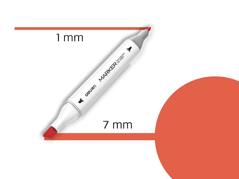 Deli Marker sa dva vrha Sketch 14 70801A-14, Narandžasto - crveni