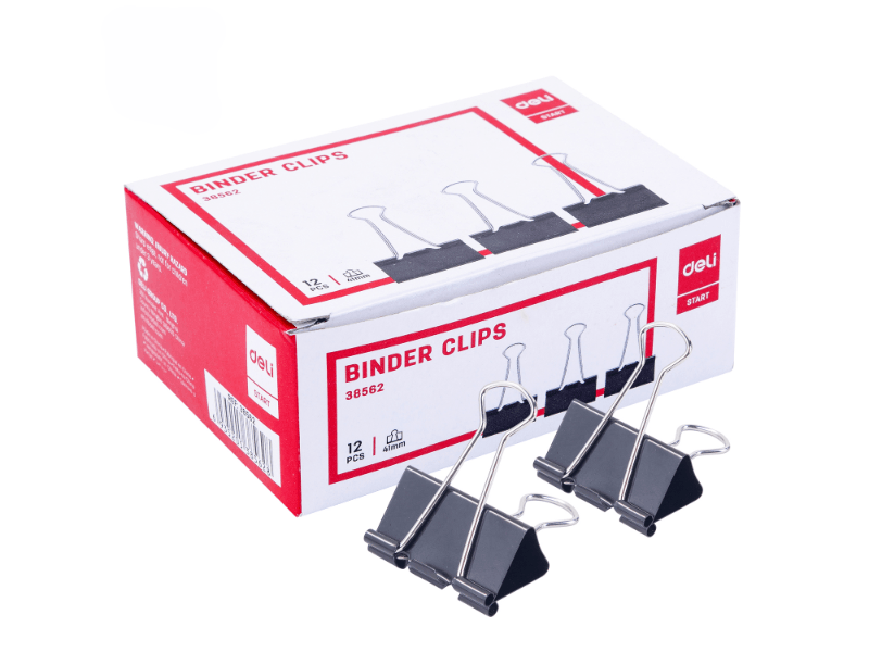 Deli Štipaljke za papir E38562, 41mm, 12 komada