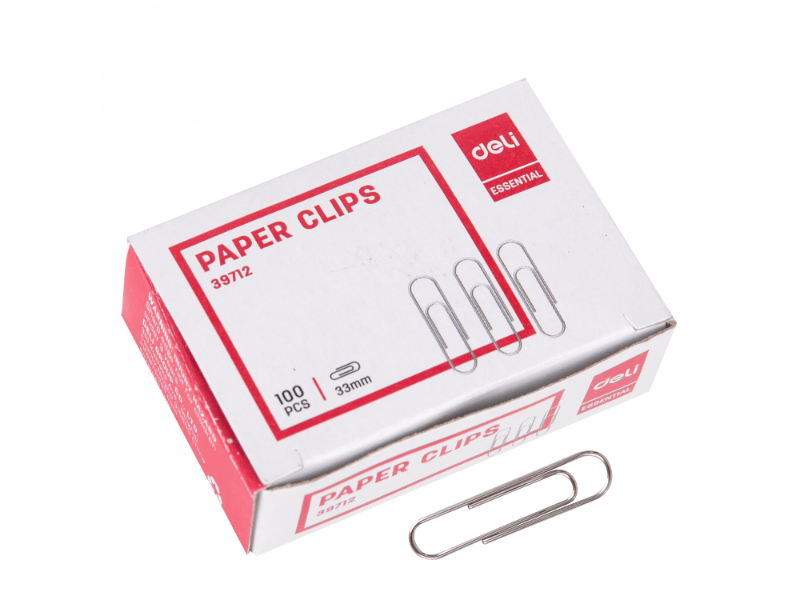 Deli Spajalice za papir E39712, Niklovane, 33mm, 100 komada