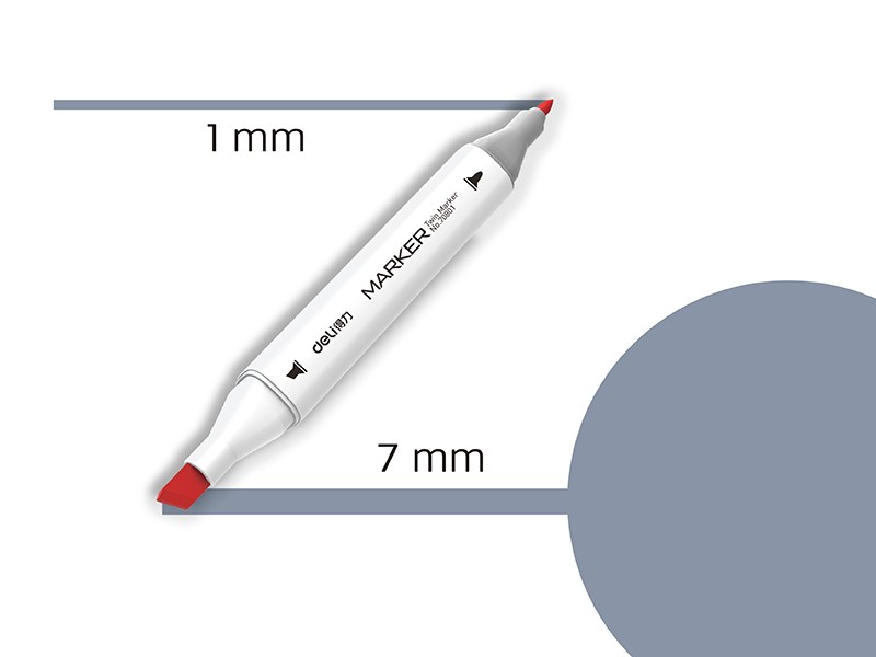 Deli Marker sa dva vrha Sketch CG5 70801A-CG5, Sivi