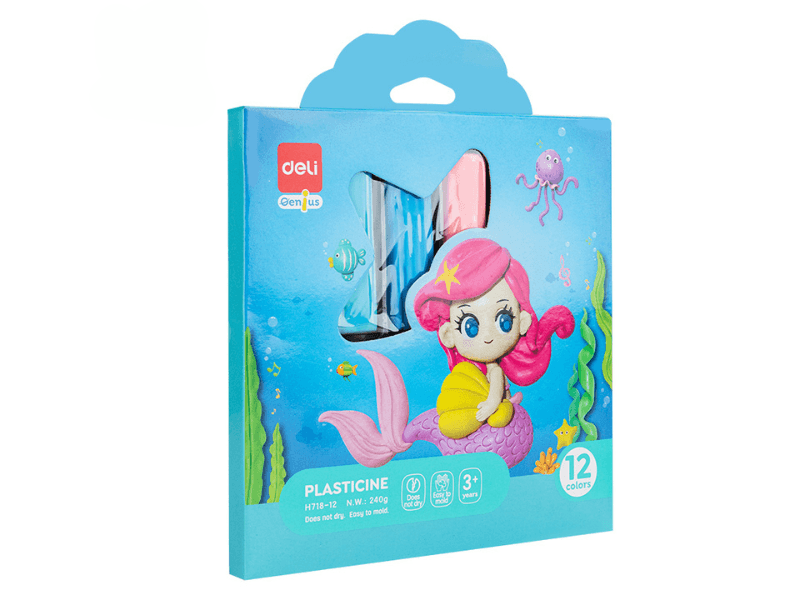 Deli Plastelin za decu Sirena EH718-12, 240g, 12 komada