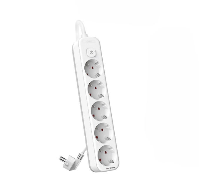 DELI Produžni kabal ET439, 5 utičnice, 5m, Beli