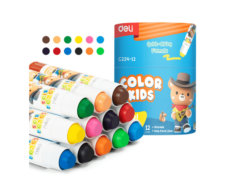 DELI Gel tempere u tubi Color kids EC224-12, 12 komada