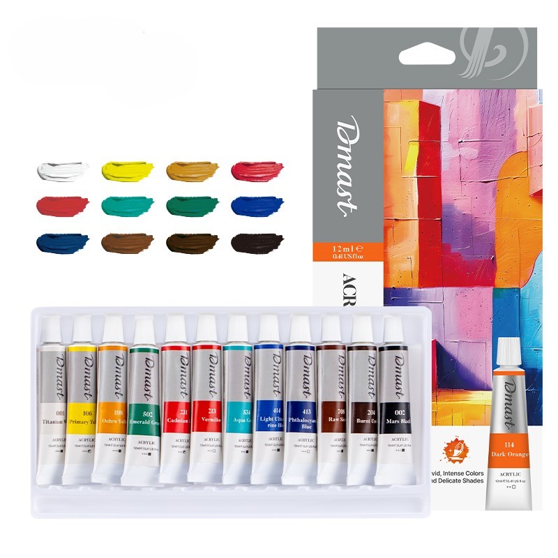 Dmast Set akrilnih boja EC331-12, 12ml, 12 komada