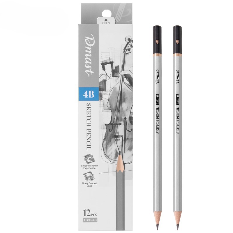 Dmast Set grafitnih olovaka za skiciranje 4B EC392-4B, 12 komada