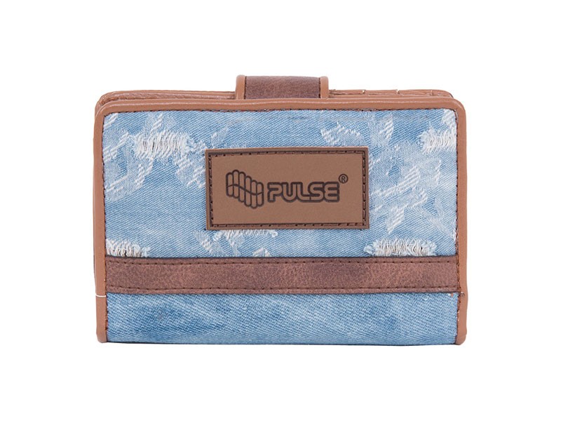 PULSE Novčanik Jeans Worn out, Plavo-braon