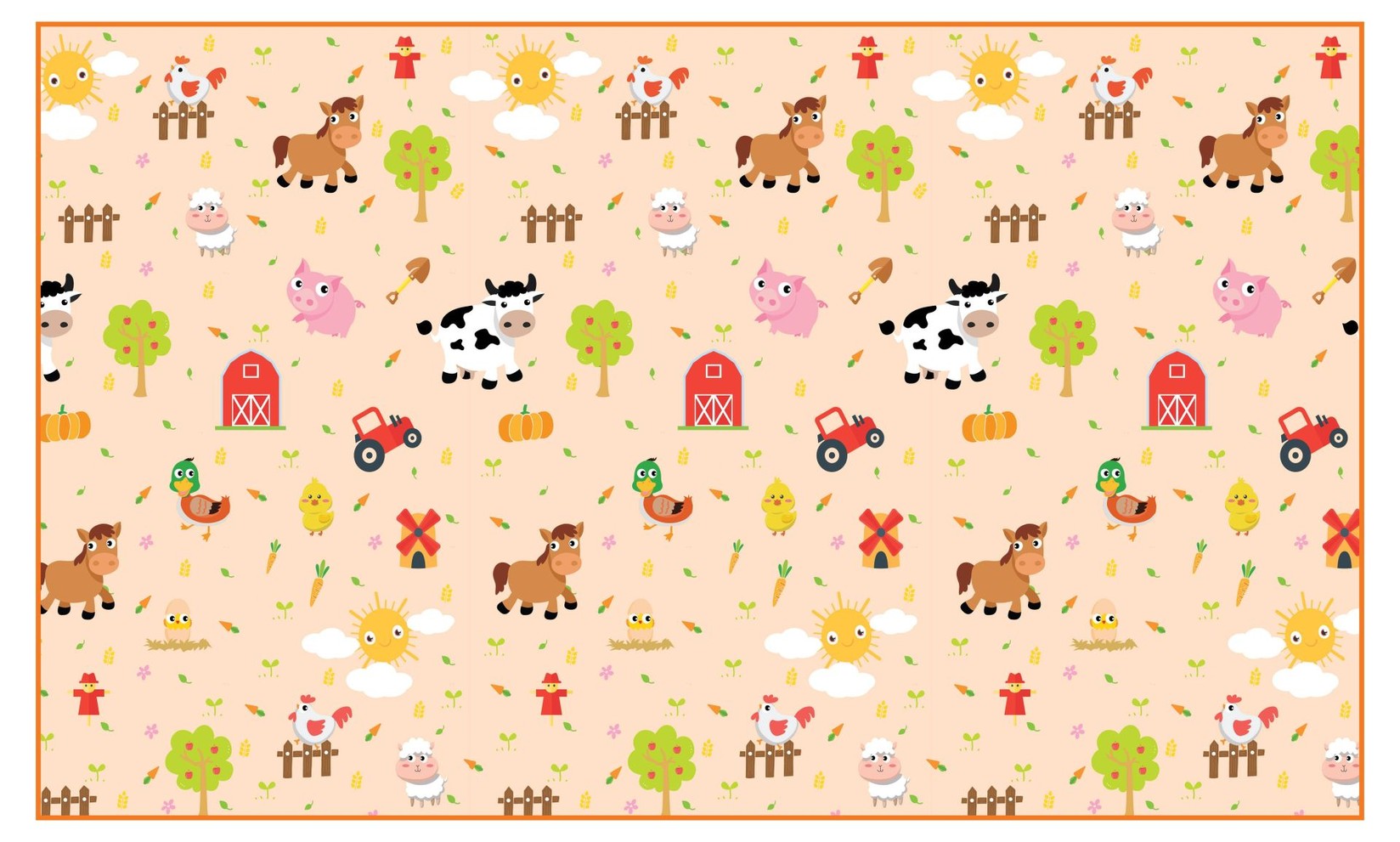 ROLLMATZ Podloga za igranje sa dodatnom debiljinom Bebi Farma 200 x 120cm x 5mm