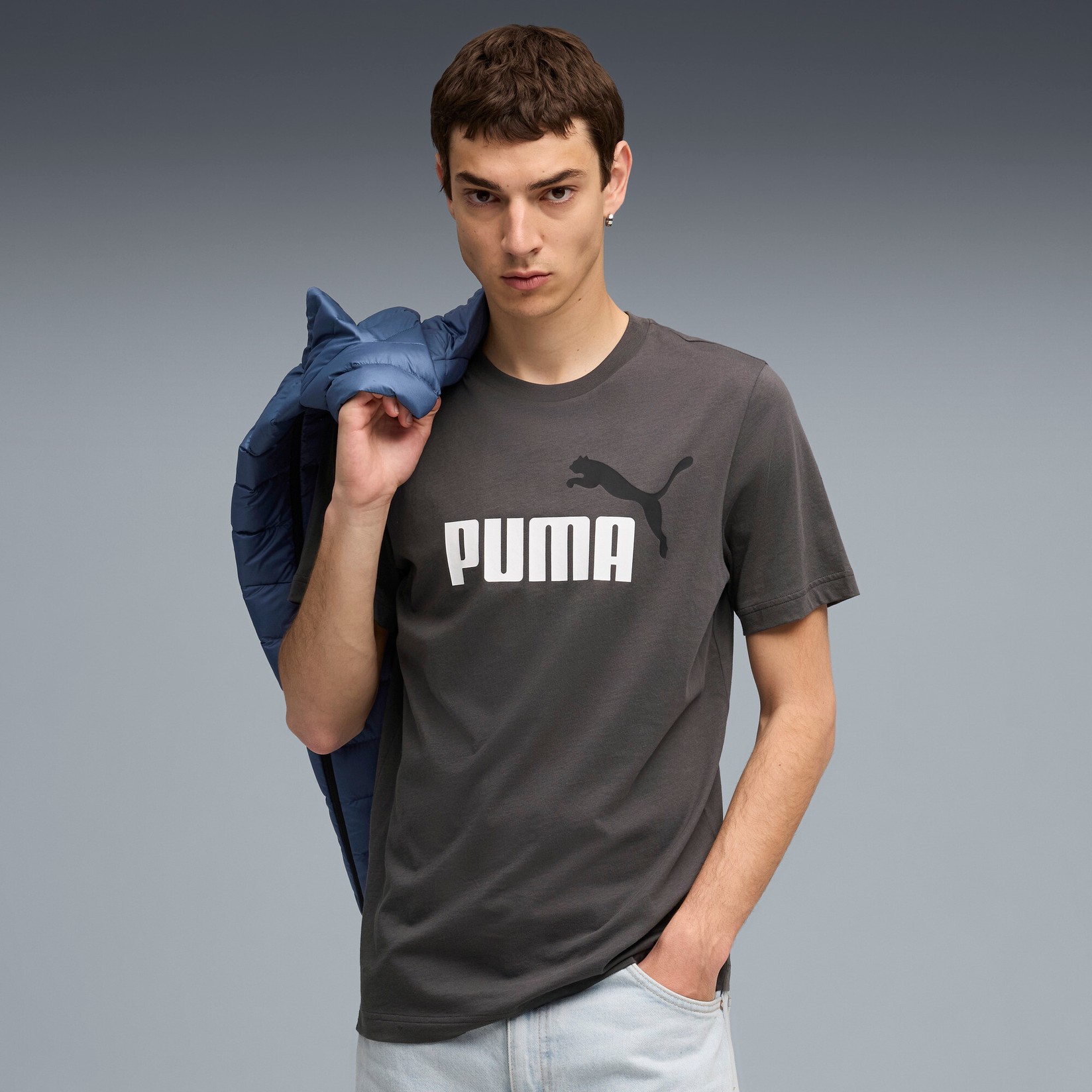 Puma Muška majica ESS 2 COLOR No. 1 Logo Tee, 684708-44, Tamnosiva