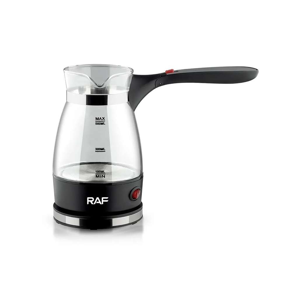Raf Staklena električna džezva sa sklopivom ručkom R.128, 0.5l, Crna